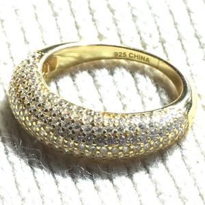 Sterling Silver Gold Plated CZ Rachel Zoe Dome Ring